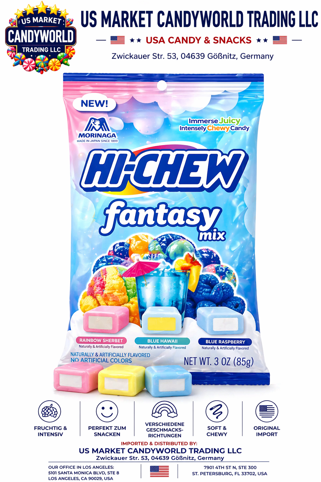 HI-CHEW Fantasy Mix – Kaubonbons (85 g) – Florida Candy