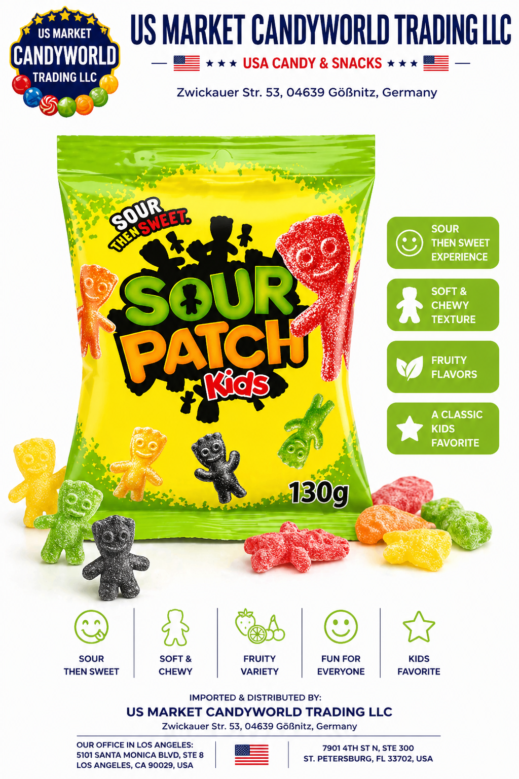 Sour Patch Kids Original 130g - (USA - Import) – Florida Candy