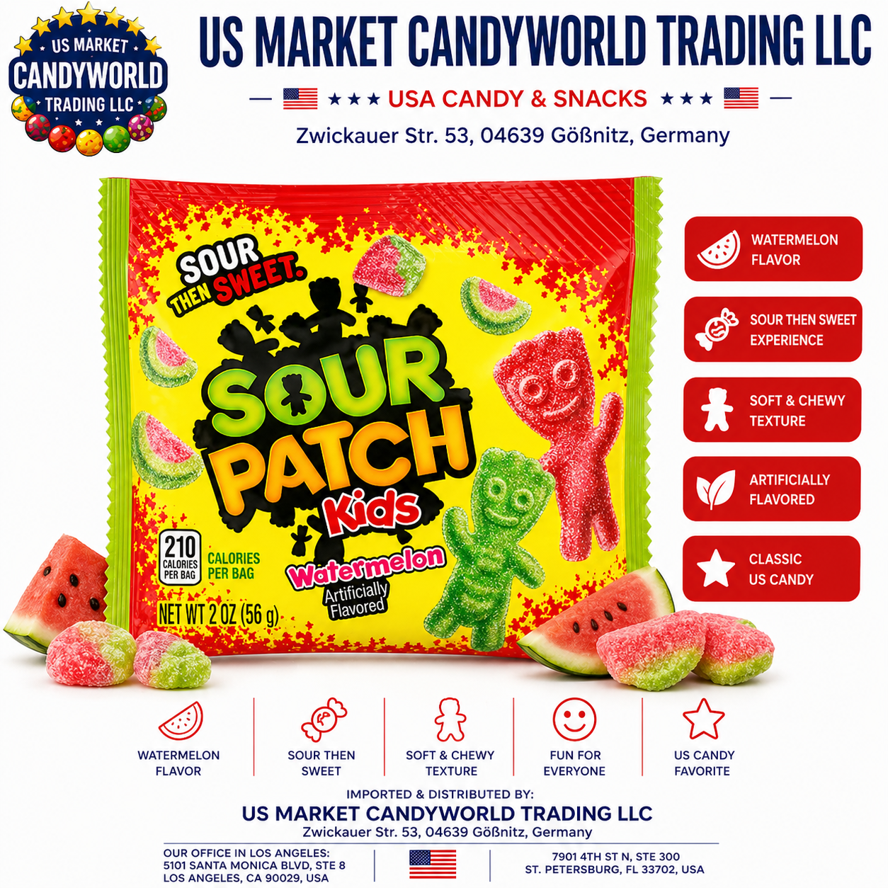 Sour Patch Kids Wassermelone 2 oz (56g) (USA-Import) – Florida Candy