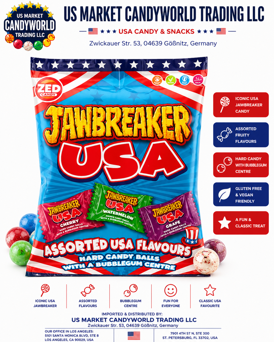 ZED Candy Jawbreaker USA 99g – Florida Candy