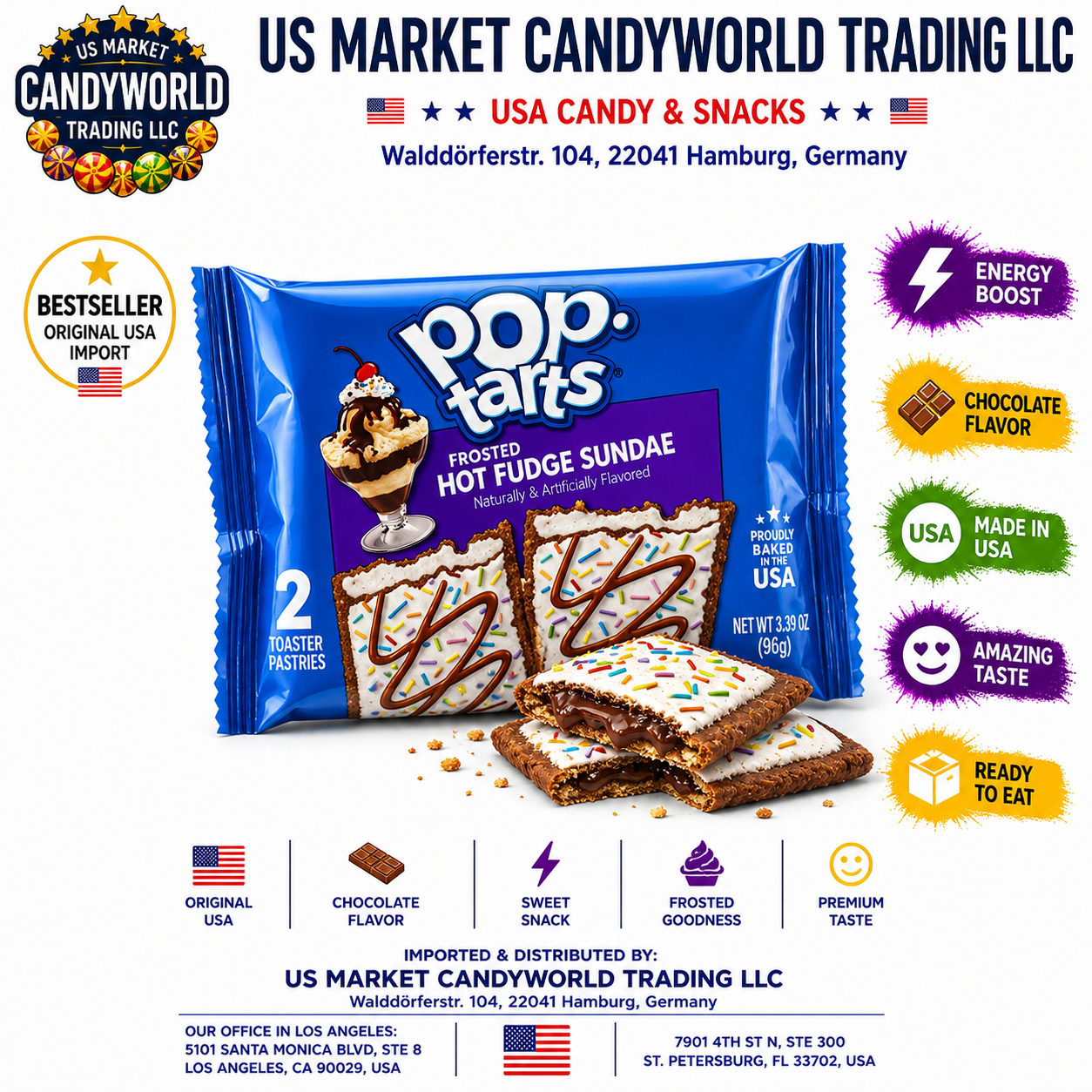 Pop-Tarts Frosted Hot Fudge Sundae 3,38oz - 96g – Florida Candy