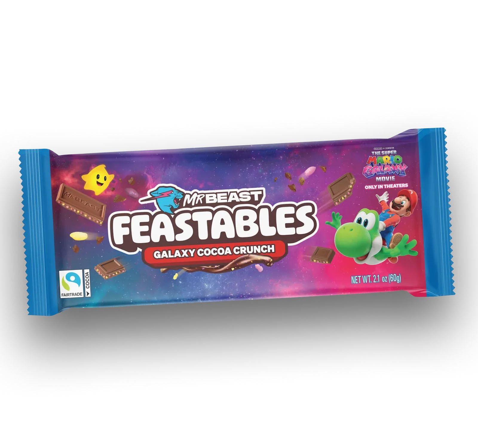 MrBeast FEASTABLES Galaxy Cocoa Crunch 2.12 oz (60 g) – Limited Mario Edition (USA) – Florida Candy