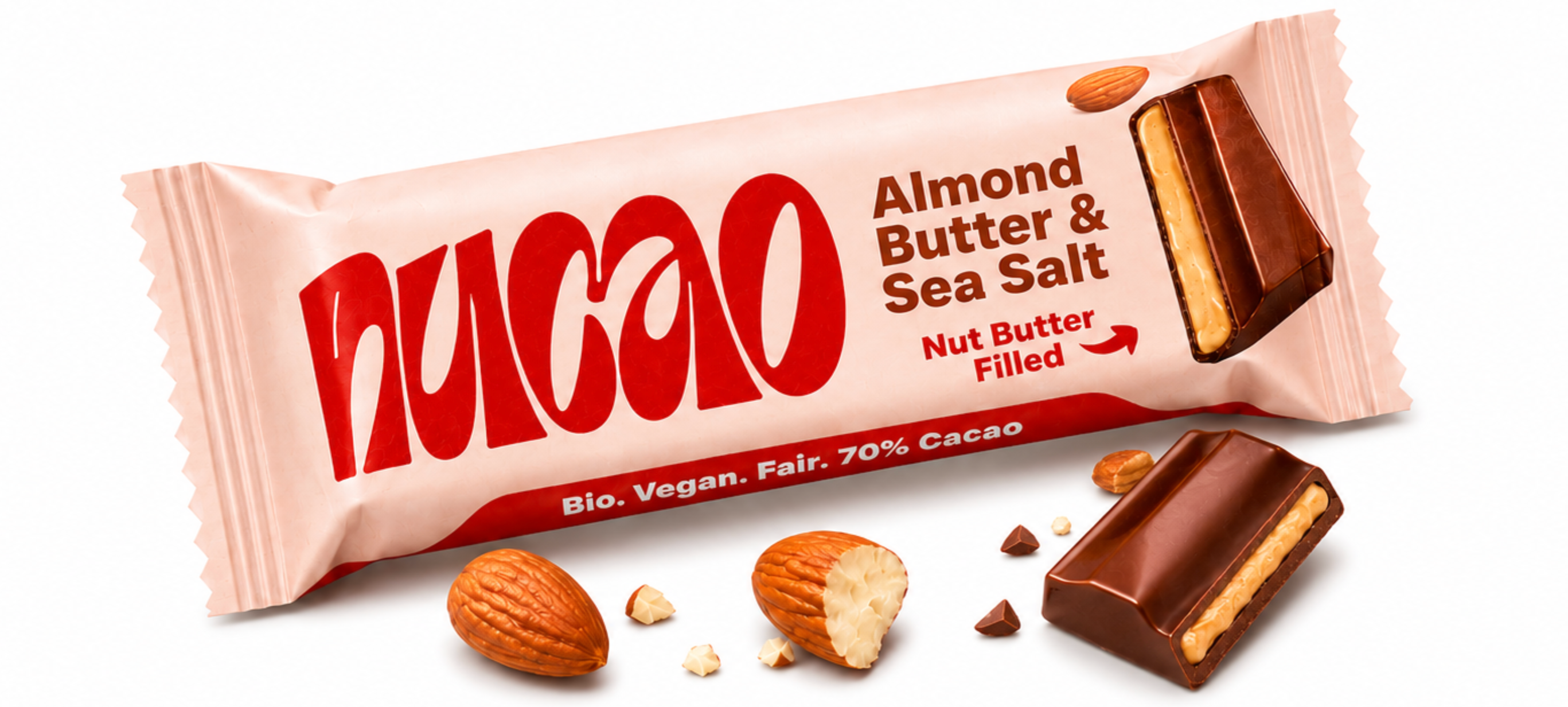 NUCAO Almond Butter & Sea Salt – Nut Butter Filled Chocolate Bar 1,16oz - 33 g – Florida Candy