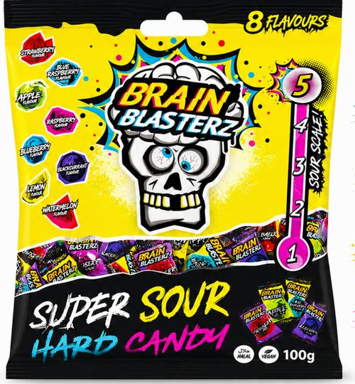 Brain Blasterz Super Sour Hard Candy 3,52oz - 100g – Florida Candy