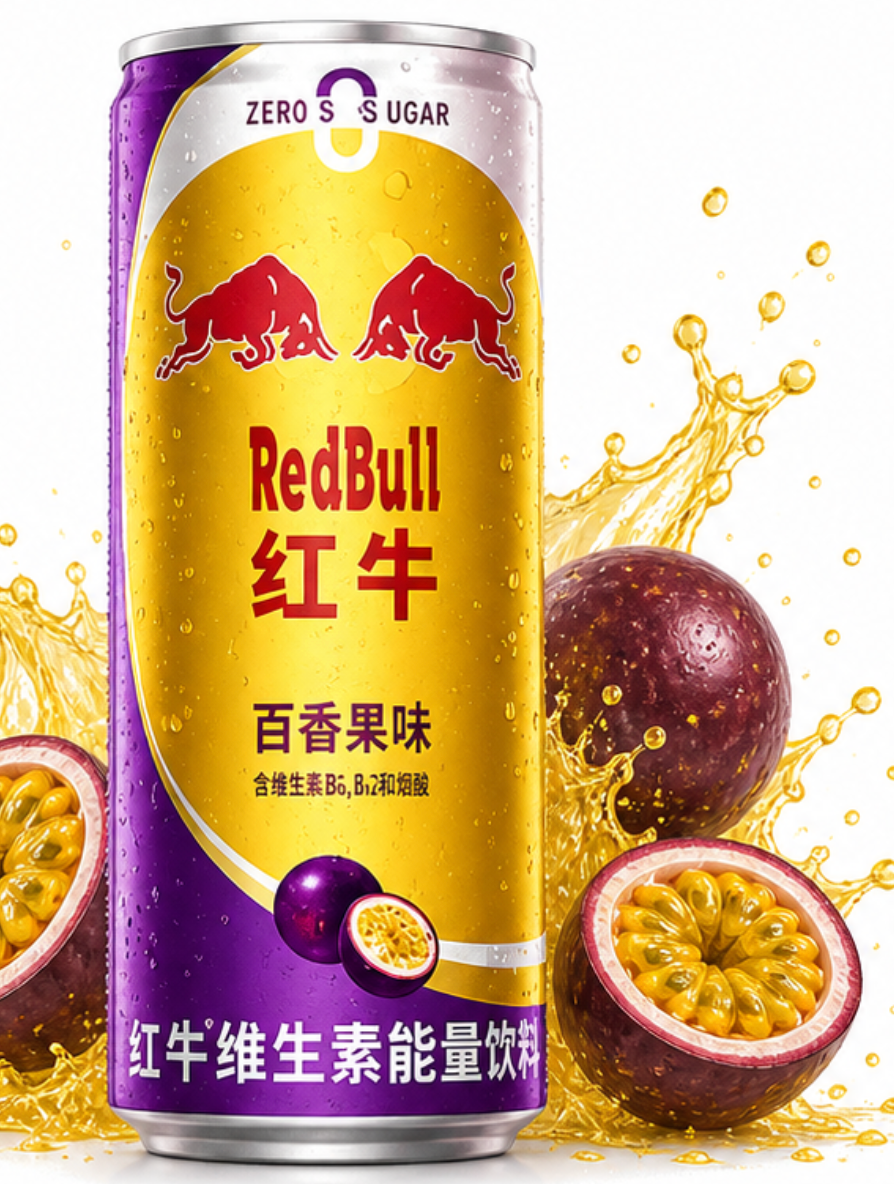 Red Bull Passionfruit (Asia Edition) Energy Drink mit exotischem Maracuja-Geschmack 11,46oz - 325 ml