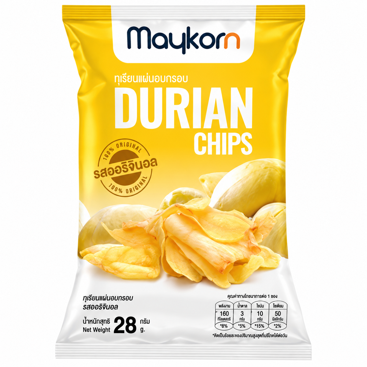 MAYKORN Durian Chips Original – 28 g - Exklusiv bei uns erhältlich