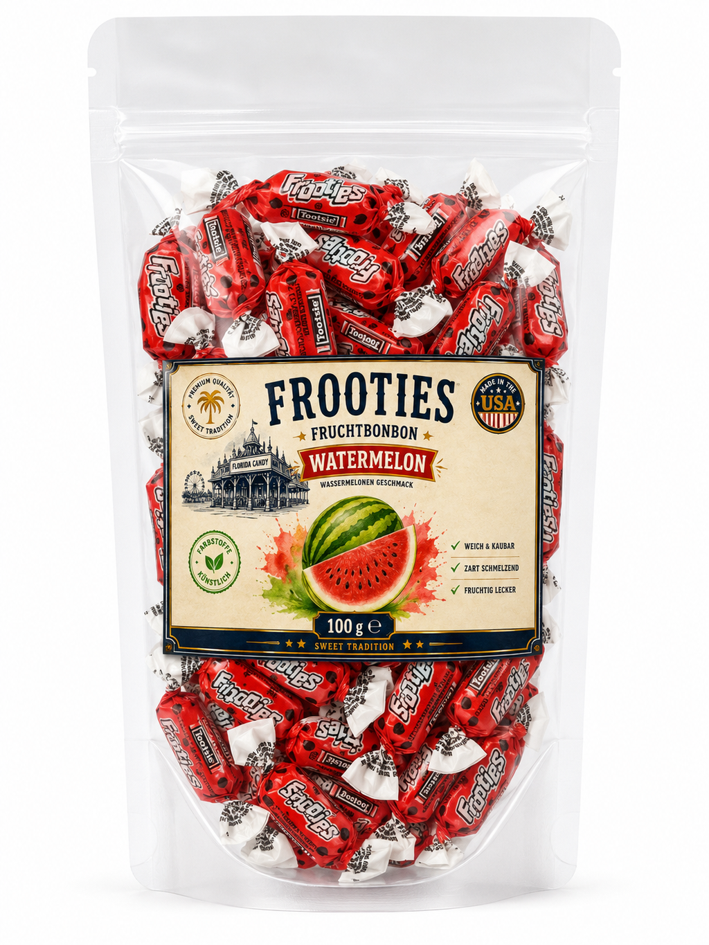 Frooties Watermelon Fruchtkaubonbon – 100 g – Premium USA Import
