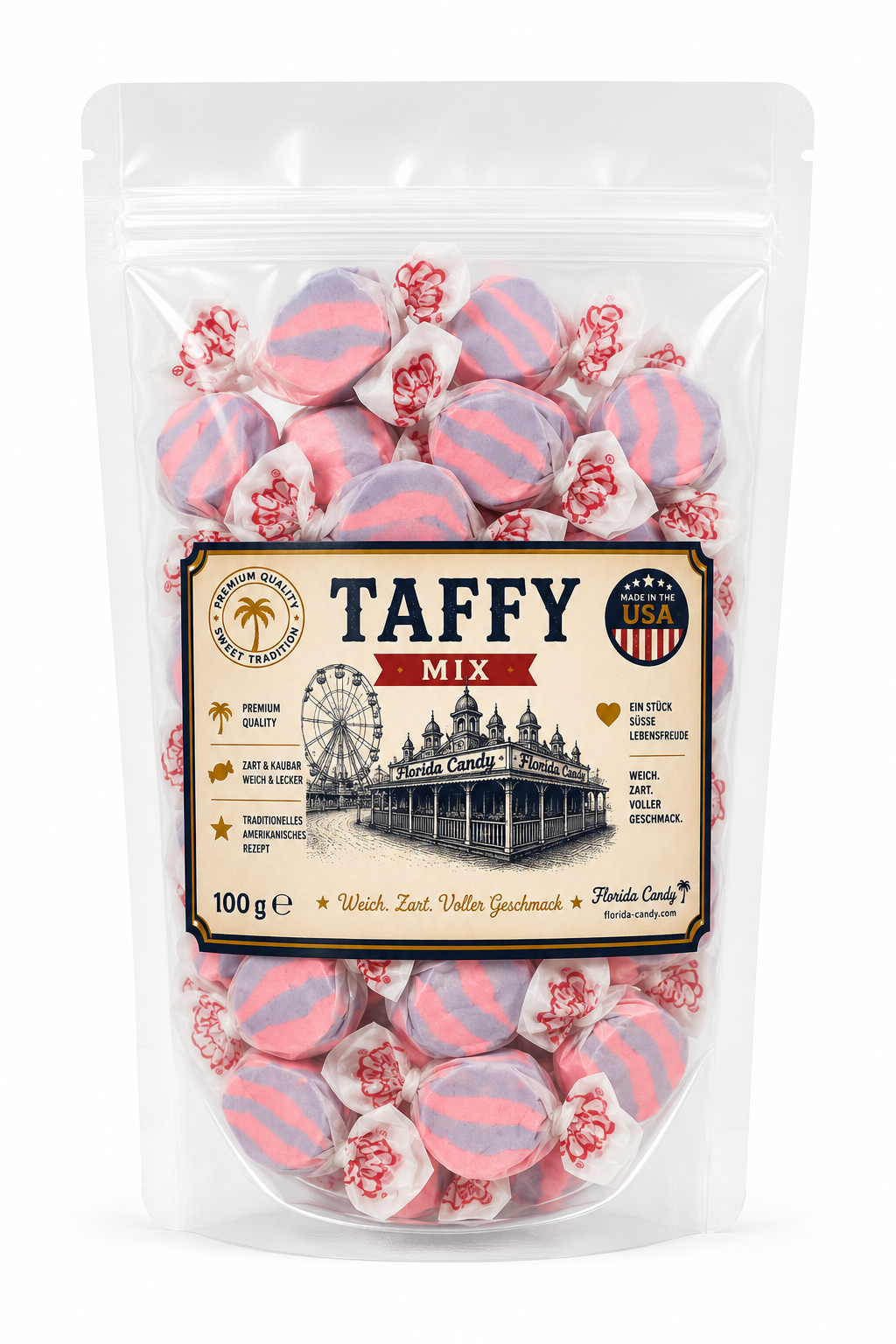 Florida Candy Taffy Mix – 100 g – Original amerikanische Kaubonbons