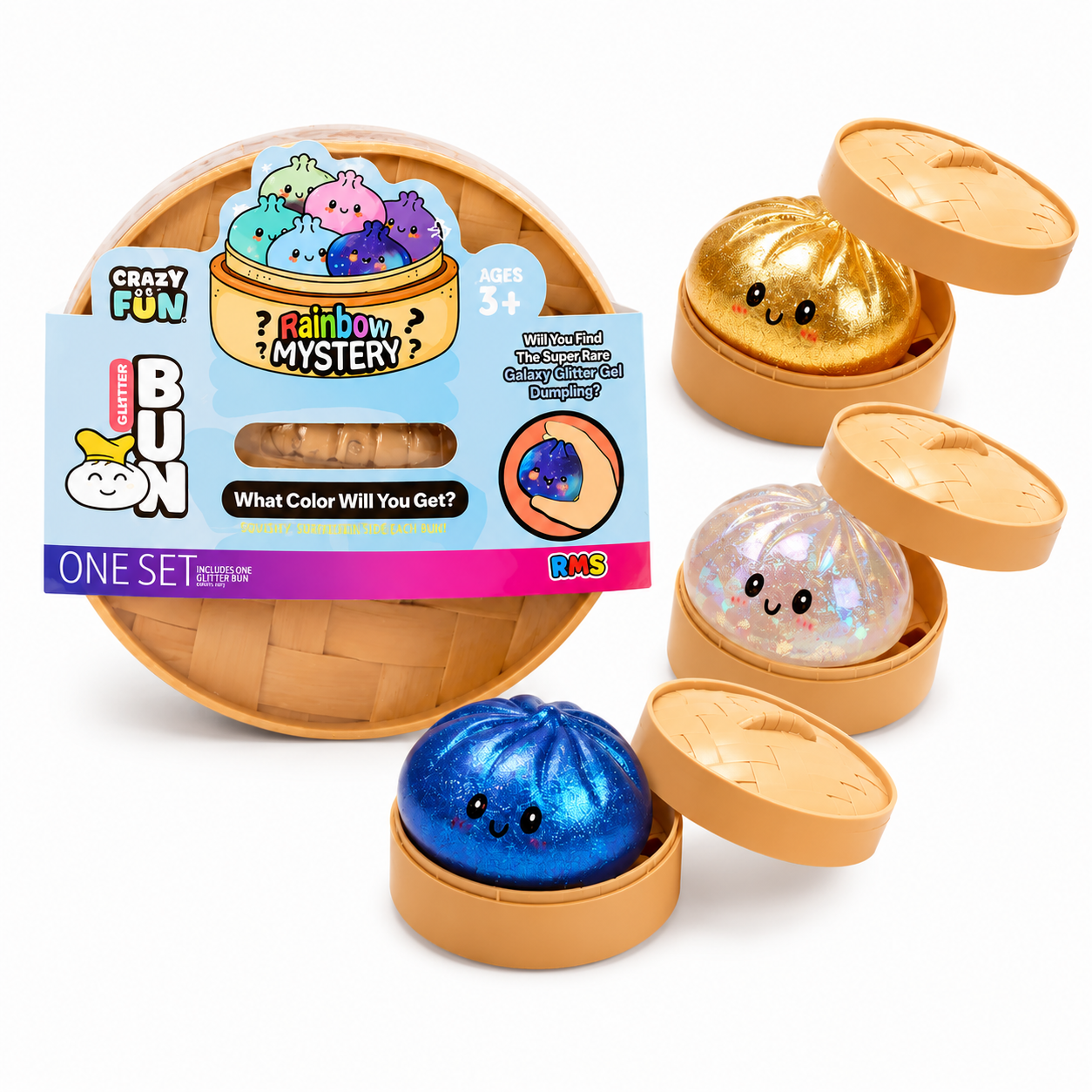 Rainbow Mystery Glitter Bun – Glitzer Mystery Dumpling Sammelfigur (1 Stück)