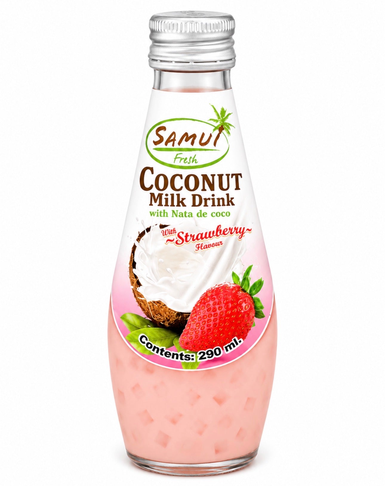 Samui Fresh Coconut Milk Drink mit Nata de Coco Strawberry – 290 ml
